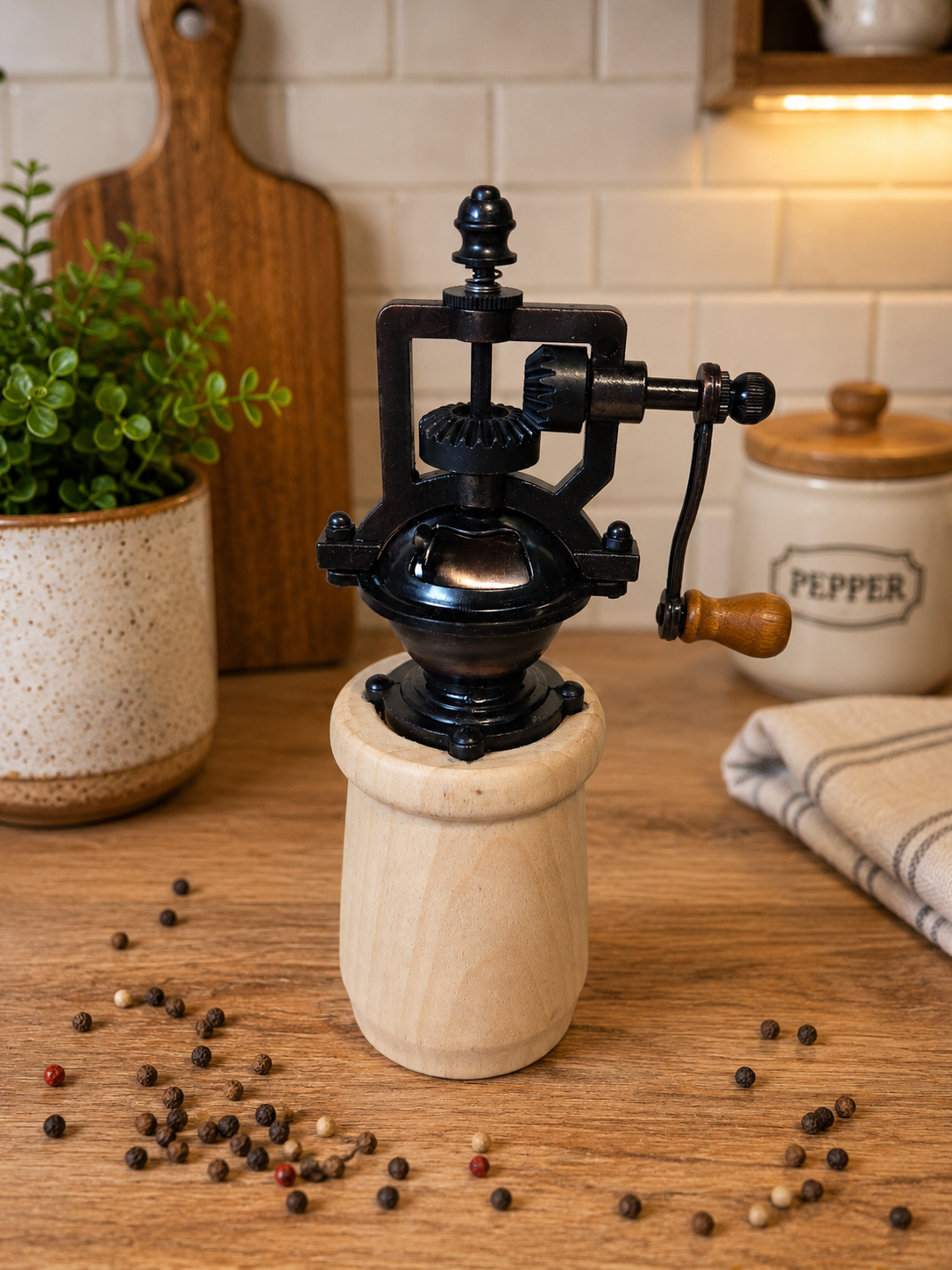 One-of-a-Kind Hand-Turned Crank Pepper Mill view 13