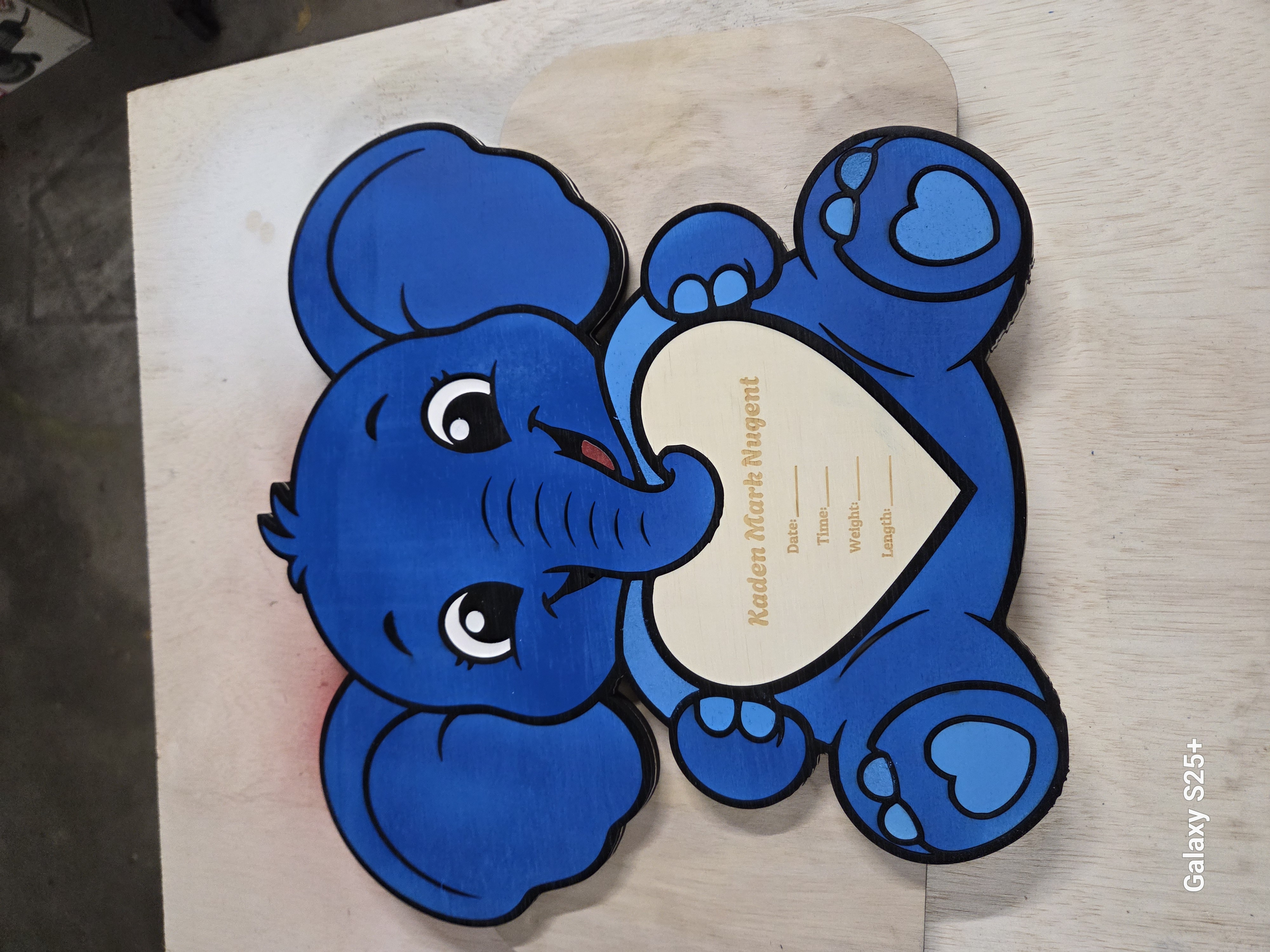 Personalized Layered Wood Baby Announcement Sign view 3